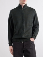 Inis Meáin - Wool and Linen-Blend Zip-Up Cardigan - Green