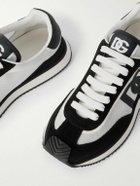 Dolce&Gabbana - Logo-Print Mesh, Leather and Suede Sneakers - Black