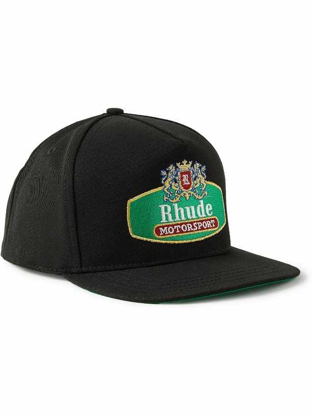 Photo: Rhude - Racing Crest Logo-Embroidered Twill Trucker Cap