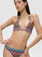 Missoni - Underwire bikini in lamé viscose with macro zigzag pattern, Women, Black & Multicoloured