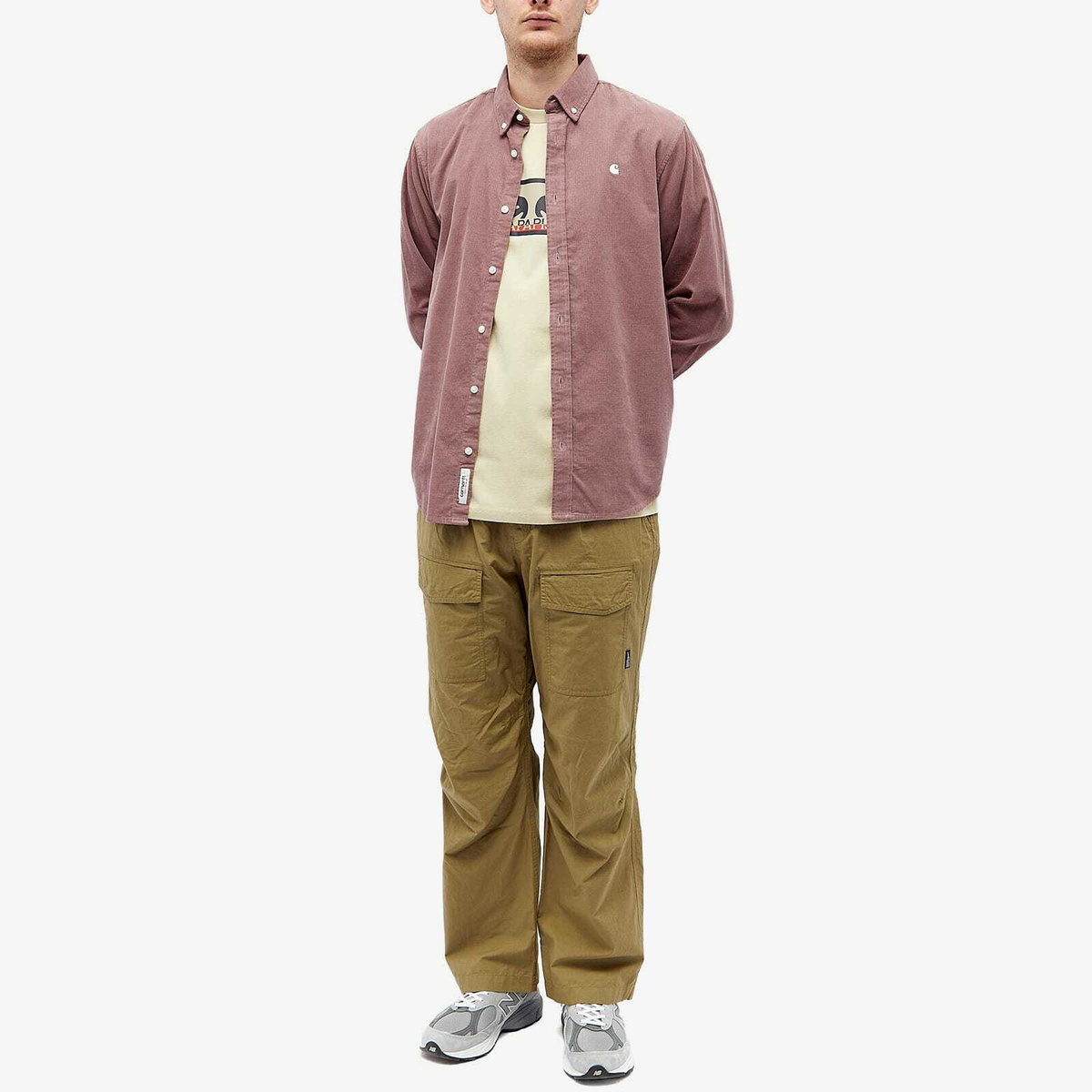 Napapijri Men's x Obey Logo T-Shirt in Beige Foam Napapijri