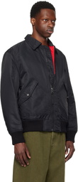 Hugo Black Recycled Nylon Bomber Jacket