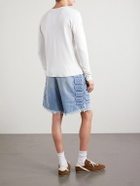 Satoshi Nakamoto - Logo-Print Thermal Waffle-Knit Cotton T-Shirt - White
