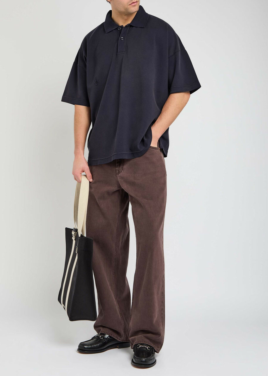 JW Anderson Logo Cotton Polo Shirt Navy