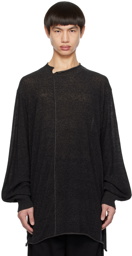 Yohji Yamamoto Black & Gray Rolled Edge Sweater