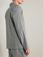 Sunspel - Camp-Collar Checked Cotton-Twill Pyjama Shirt - Gray