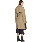 Maison Margiela Navy and Beige Twill Cavalry Coat