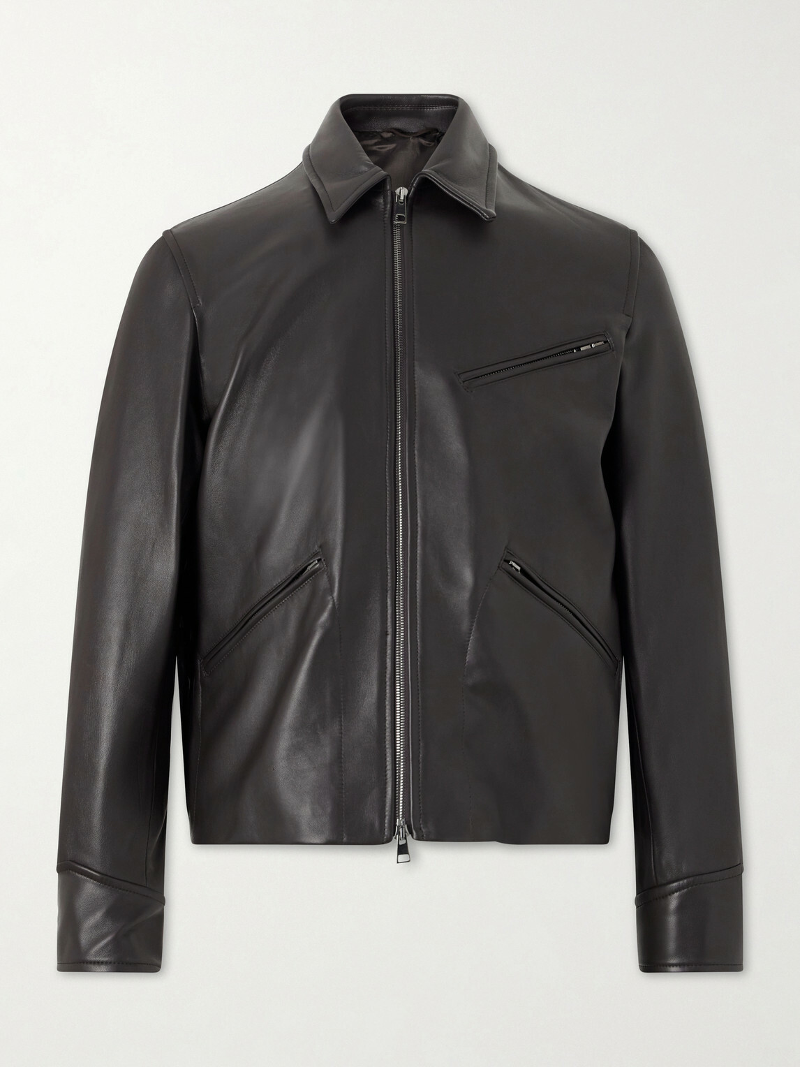 J. Mueser - Racer Leather Jacket - Brown