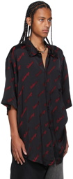Balenciaga Black & Red Minimal Short Sleeve Shirt
