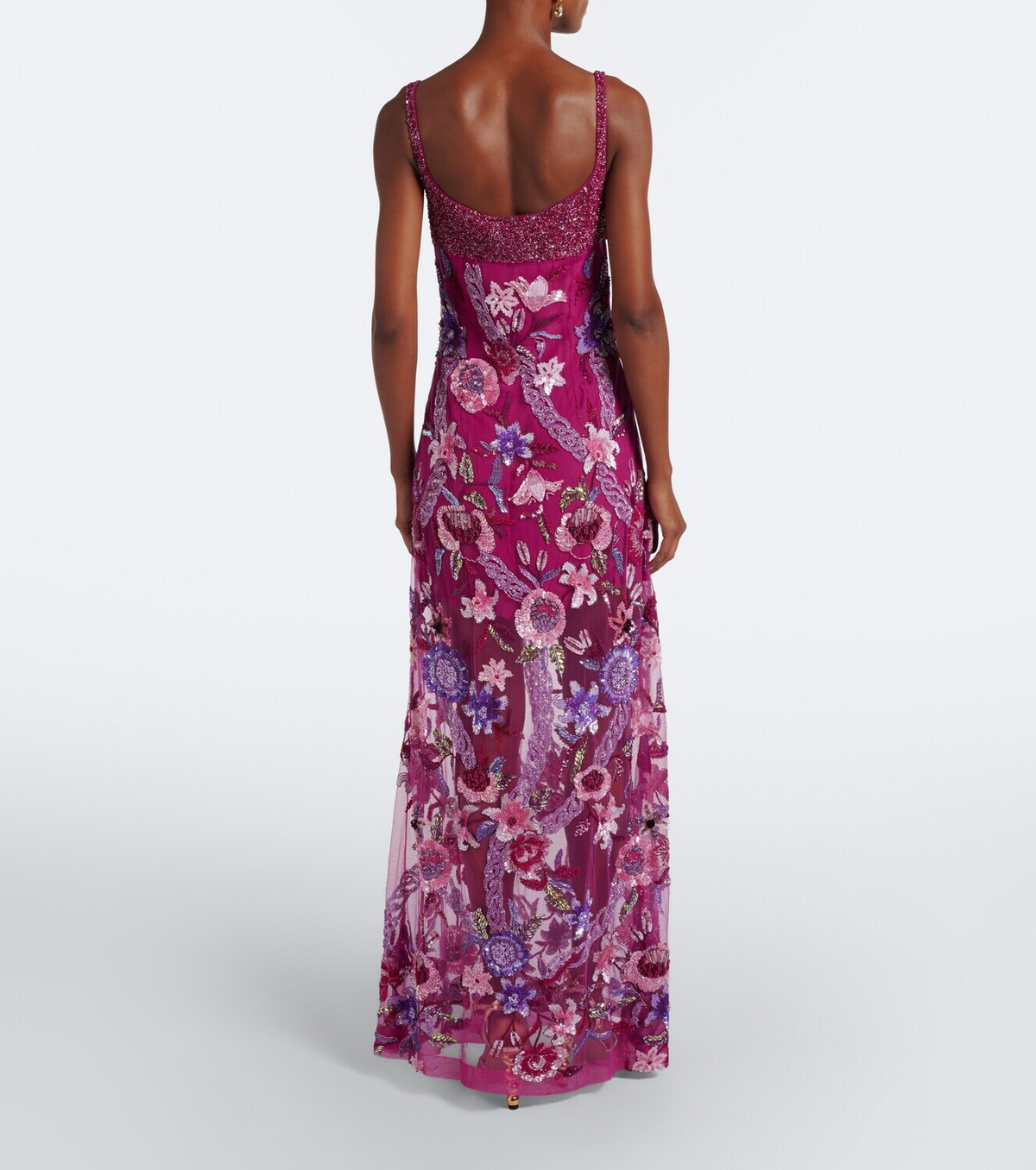 Là Fuori Mystical Garden embellished floral gown