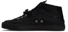 Maison Margiela Black Leather Mid-Top Sneakers