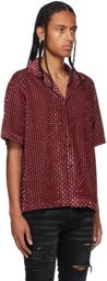AMIRI Pink & Black Velour Retro Short Sleeve Shirt