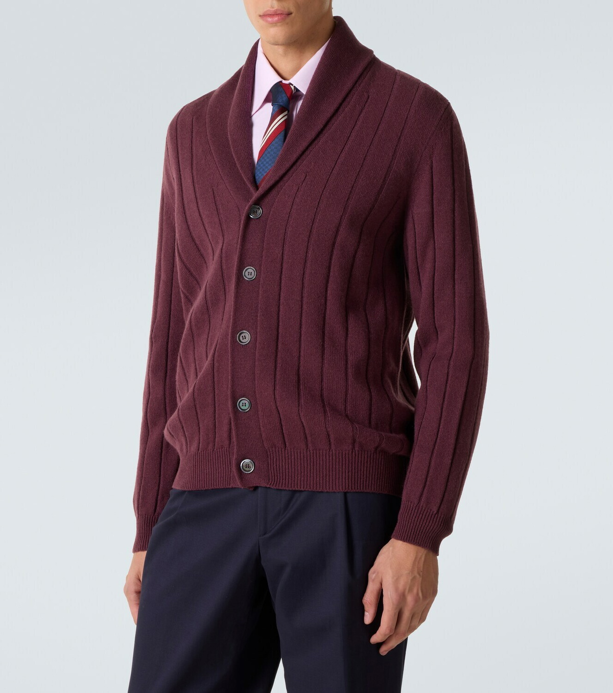 Kiton Rib-knitted cashmere cardigan