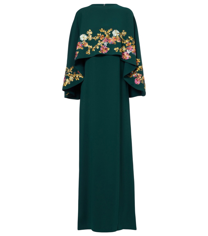 Photo: Costarellos Caped embellished crêpe gown