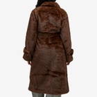 Meotine Women's Kelly Long Faux Fur Coat in Brown