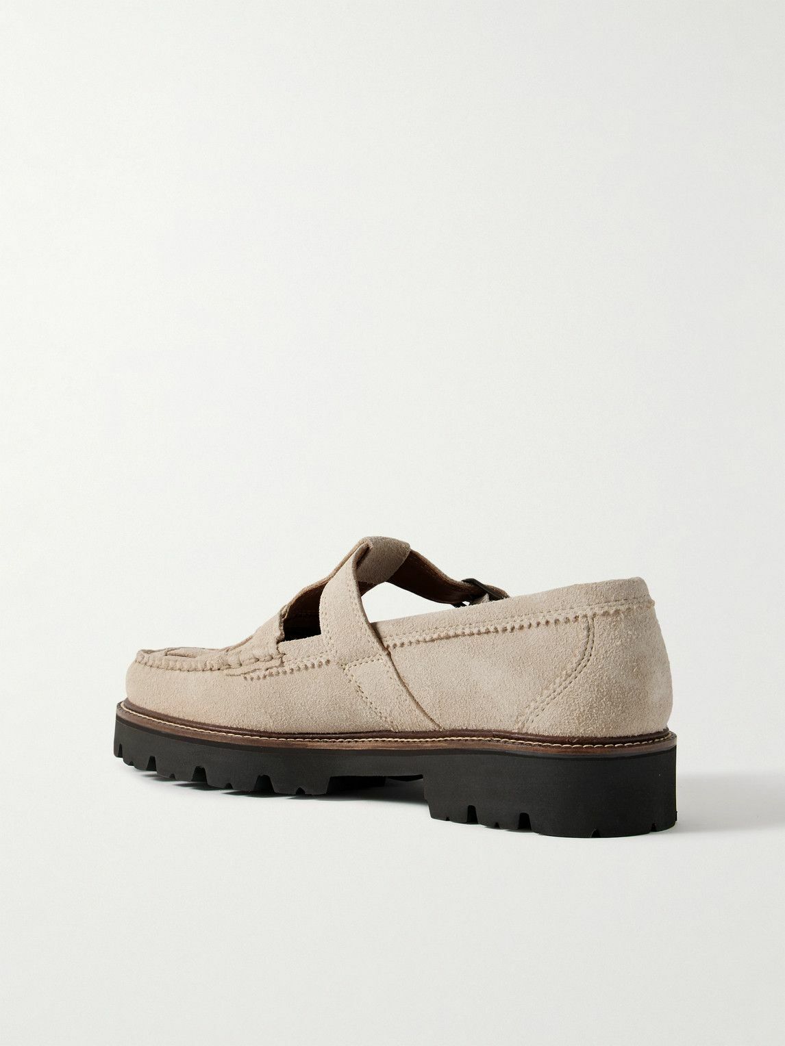 G.H. BASS - Corridor Fisherman Woven Suede Loafers - Neutrals