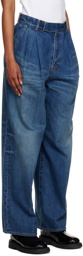 UNDERCOVER Indigo Pleated Jeans