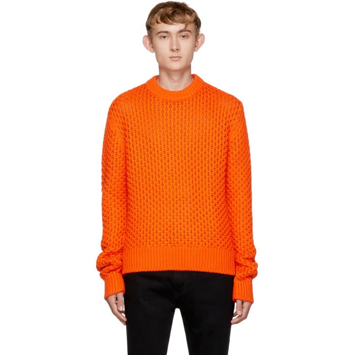 Photo: Calvin Klein 205W39NYC Orange Cable Knit Sweater 