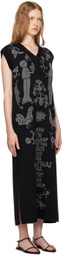J.Kim Black Sangam Suzani Midi Dress
