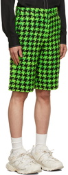 Comme des Garçons Homme Plus Green & Black Check Shorts