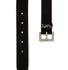 SAINT LAURENT - 3cm Suede Belt - Black