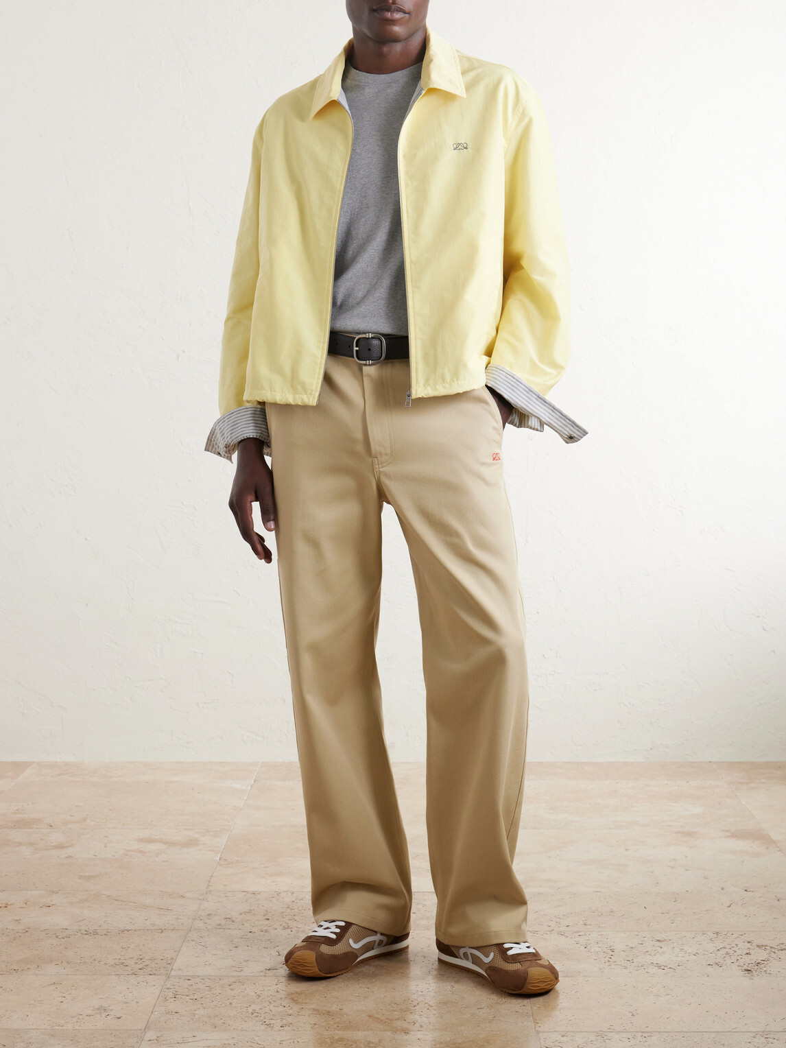 LOEWE - Logo-Embroidered Cotton-Blend Jacket - Yellow