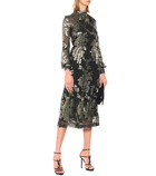 Saint Laurent Floral silk-blend brocade dress