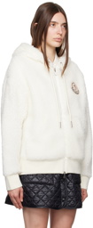 Moncler White Zip-Up Hoodie