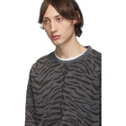 Saint Laurent Black and Grey Zebra Print Sweatshirt