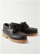 Visvim - Wallace Deck-Folk Leather Boat Shoes - Black