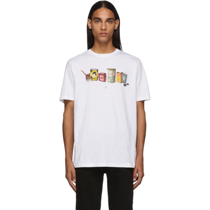 Photo: PS by Paul Smith White Oil Cans T-Shirt