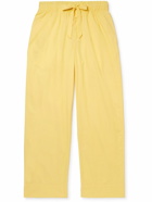 TEKLA - Organic Cotton-Poplin Pyjama Trousers - Yellow