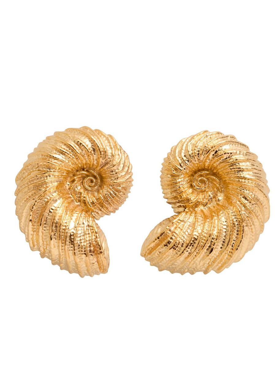 Joanna Laura Constantine Statement Seashell 18kt Gold-plated Stud Earrings - One Size
