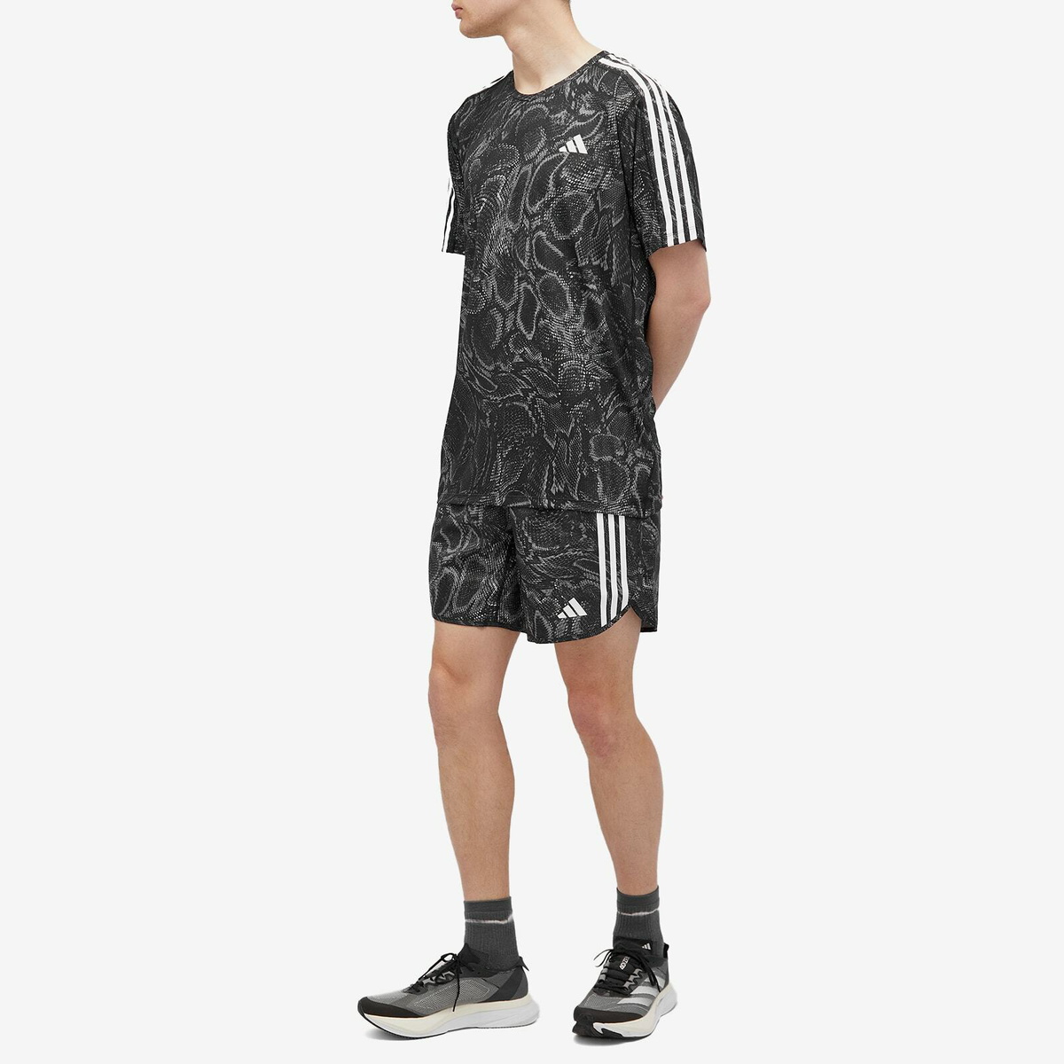 Adidas Running Men's Adidas OTR E AOP Short in Black Adidas Running