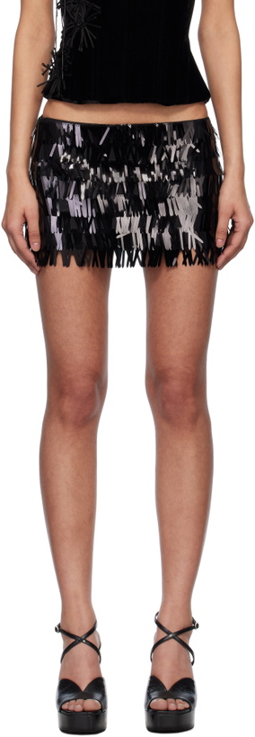 Photo: Fancì Club Black Honey Locust Sequins Miniskirt