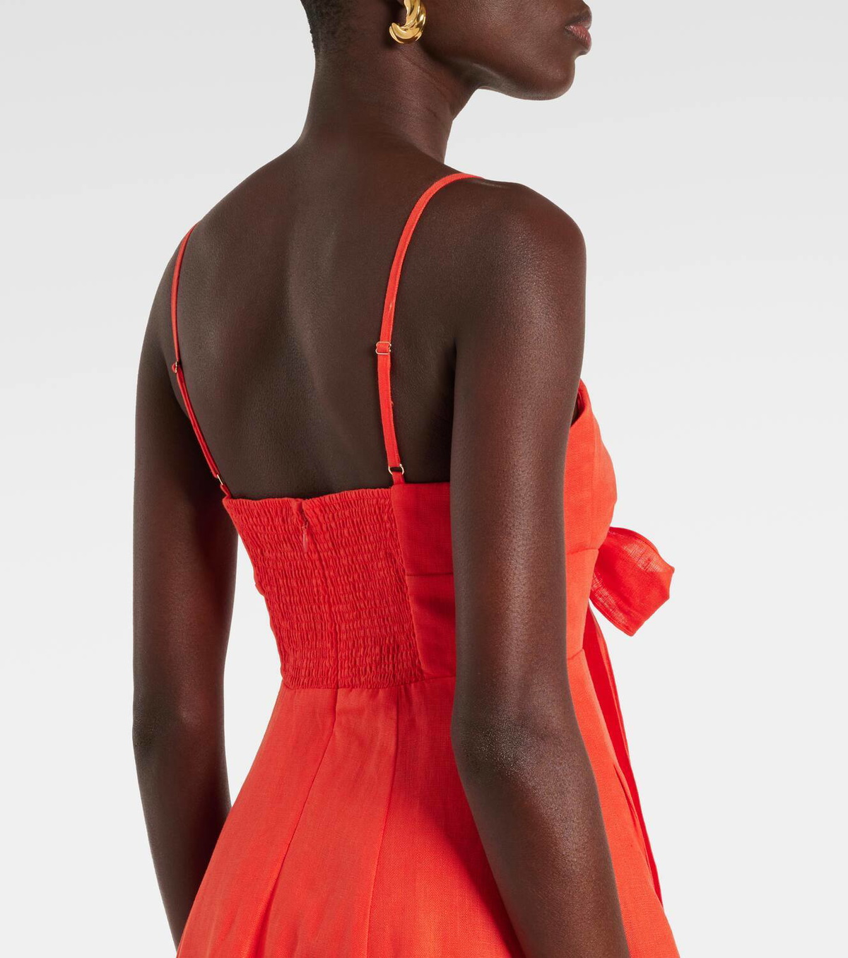 Zimmermann Crush bow detail linen midi dress