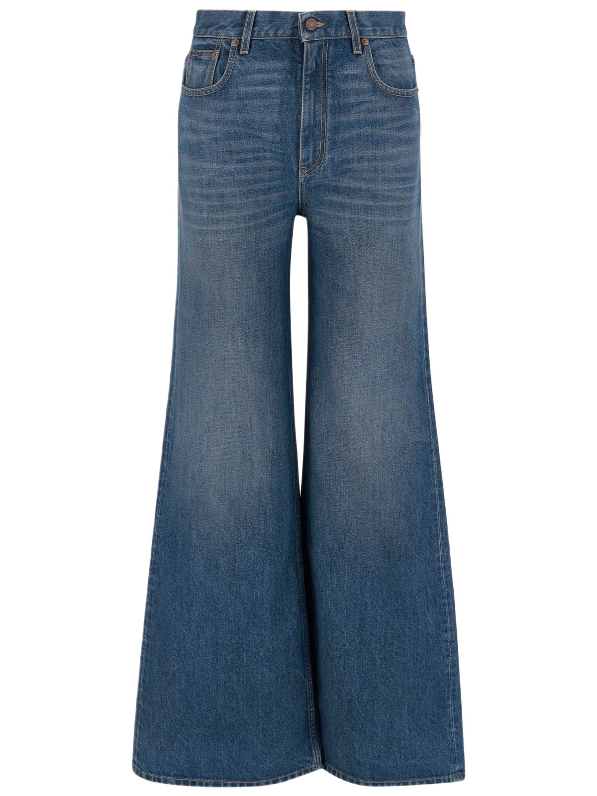 CHLOÉ Patchwork Denim Flared Jeans Chloe