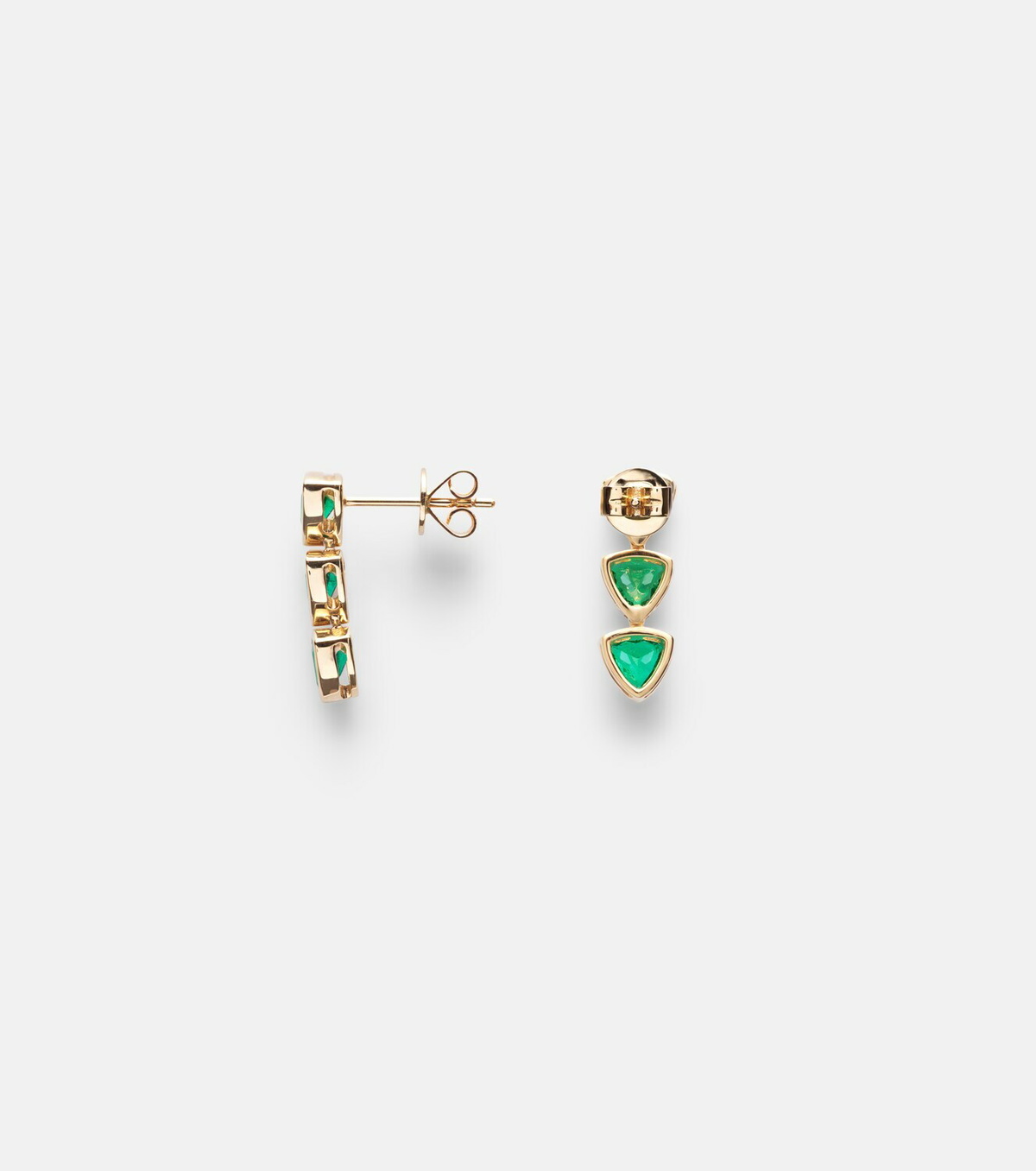 Anita Ko 18kt gold drop earrings with emeralds