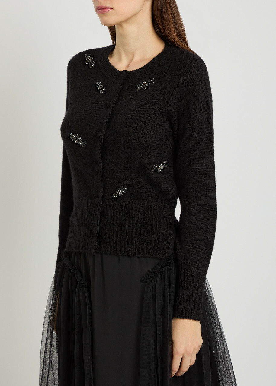 Simone Rocha Embellished Cashmere Cardigan Black