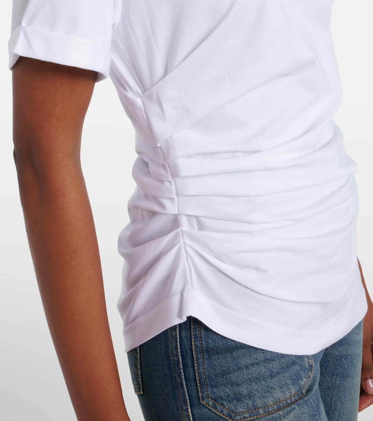 Victoria Beckham Gathered cotton jersey T-shirt