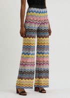 Missoni Zigzag Embellished Metallic Knitted Trousers Multicoloured