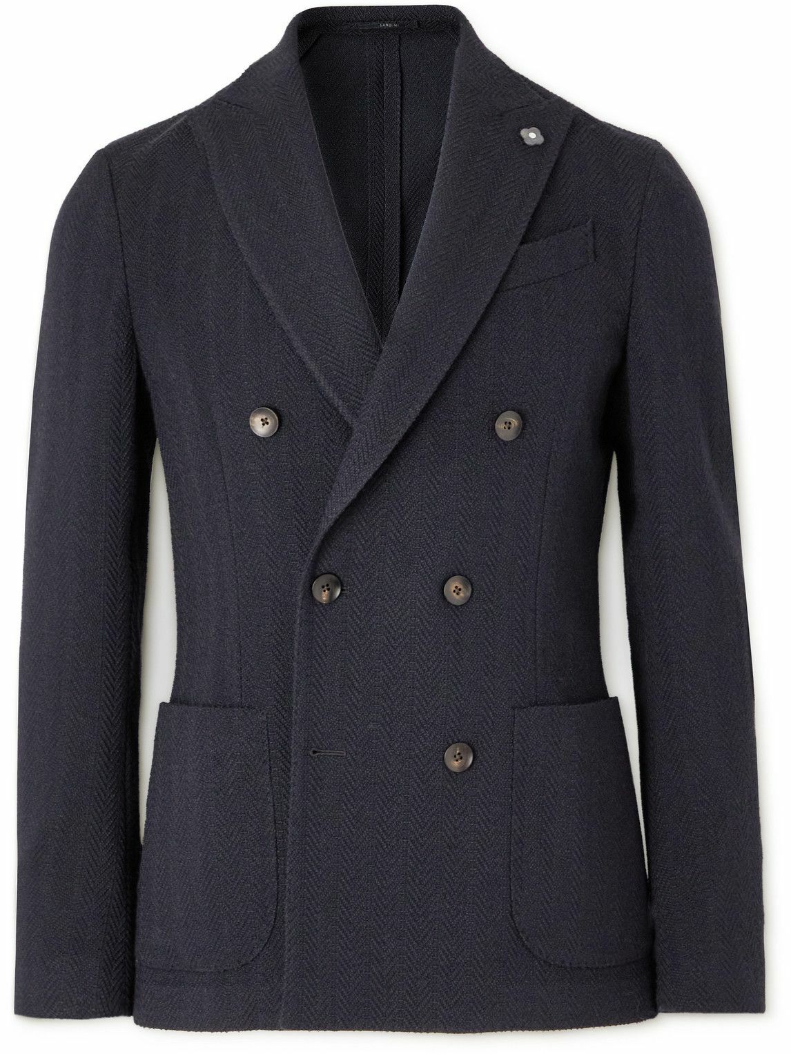 Lardini single-breasted wool blazer - Blue