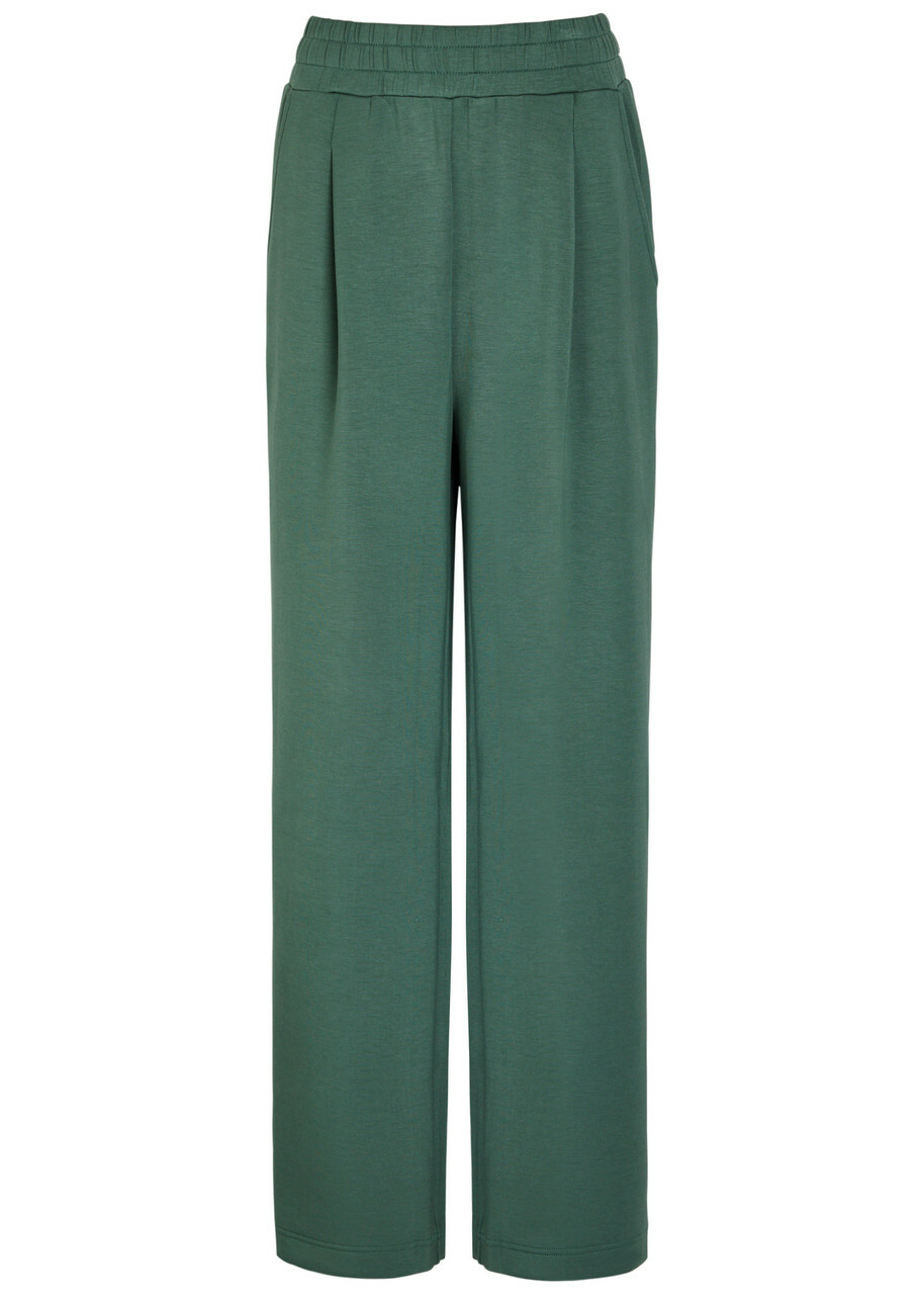 Varley The Extra Wide Leg 29.5in Stretch-jersey Sweatpants Dark Green