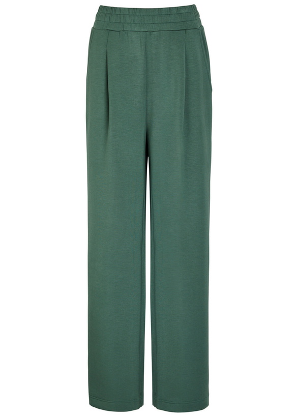 Photo: Varley The Extra Wide Leg 29.5in Stretch-jersey Sweatpants Dark Green