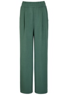 Varley The Extra Wide Leg 29.5in Stretch-jersey Sweatpants Dark Green