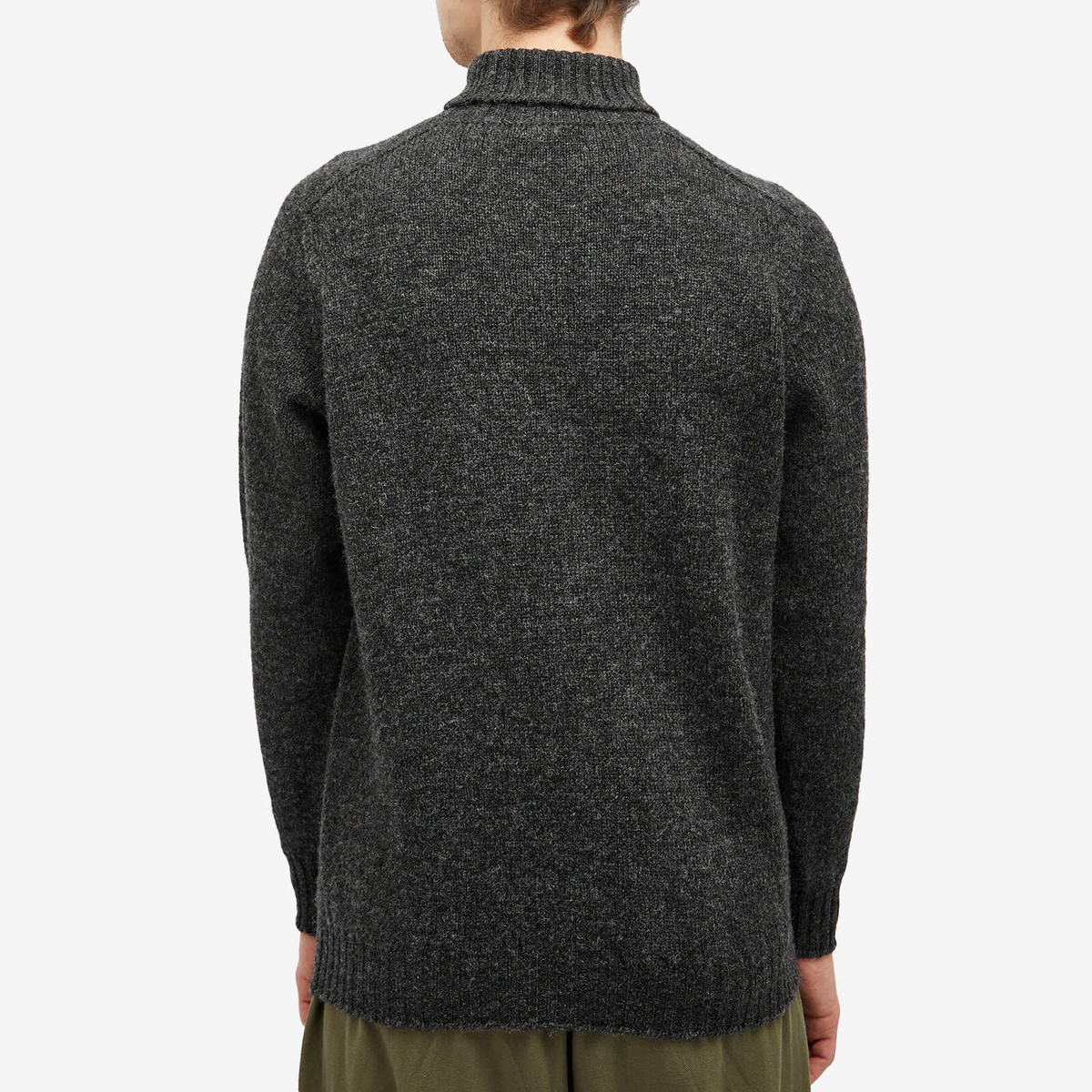 Jamieson's of Shetland Men's Roll Neck Knit in Charcoal