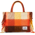 MC2 Saint Barth Vanity Blanket Shoulder Bag With Multicolor Check And Fringes