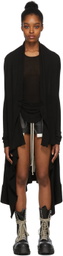 Rick Owens Black Long Wrap Cardigan