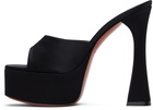 Amina Muaddi Black Dalida Plateau Slipper 140 Heeled Sandals