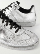 Maison Margiela - Replica Metallic Textured-Leather Sneakers - Silver